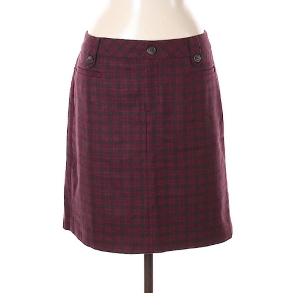 Eddie Bauer Plaid Wool Skirt